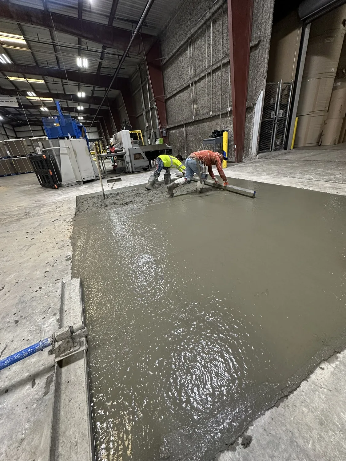 Interior commercial concrete slab replacement in progress by Lucky's Concrete